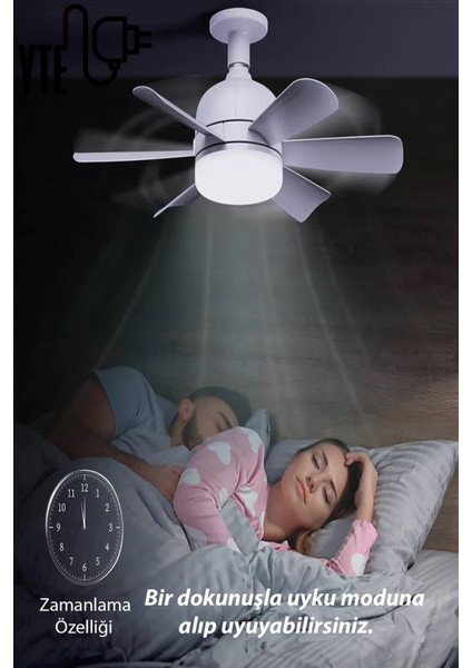 Sessiz 6 Kanatlı Dim Işıklı Uzaktan Kumandalı Işıklı Tavan Vantilatörü modelleri