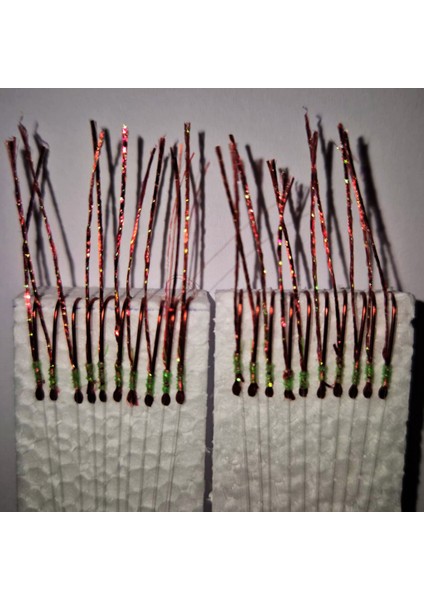 Çapari, İstavrit Çaparisi, 20x12 Beden, Ultraviyole Uv Neon Kırmızı Sim, 11 No Kırmızı İğne, 10 İğneli 2li Paket