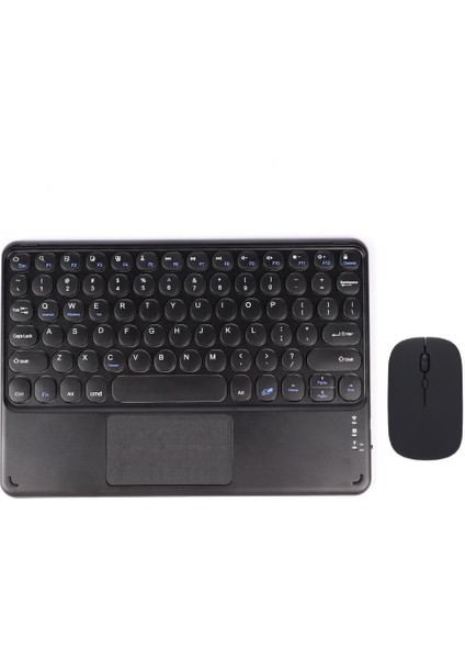 Apple iPad Air - iPad 5 9.7" Uyumlu Kablosuz Bluetooth Şarjlı Touchpad'li Klavye Mouse Seti - Siyah