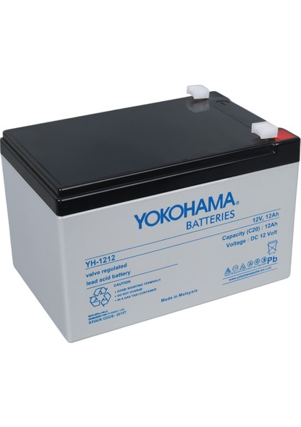Yokohama YH-1212 12 Volt - 12 Amper Kuru Akü (151 x 98 x 95 Mm)