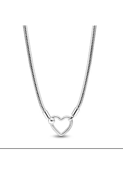 925 Ayar Moments Kalp Kilitli Yılan Zincir Kolye modelleri