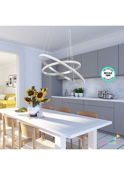 Modern Tasarım 2li Halka LED Avize