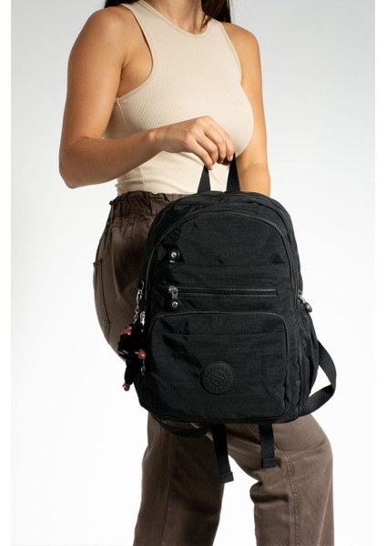 Klinkır Su Geçirmez Kumaş Büyük Boy Ultra Hafif Krinkıl Laptop Bölmeli Okul Sırt Çantası