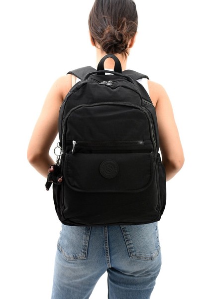Klinkır Su Geçirmez Kumaş Büyük Boy Ultra Hafif Krinkıl Laptop Bölmeli Okul Sırt Çantası