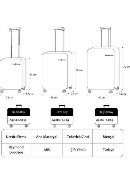Abs Piramit Canyon Serisi Valiz, Antrasit - Büyük Boy fiyatları