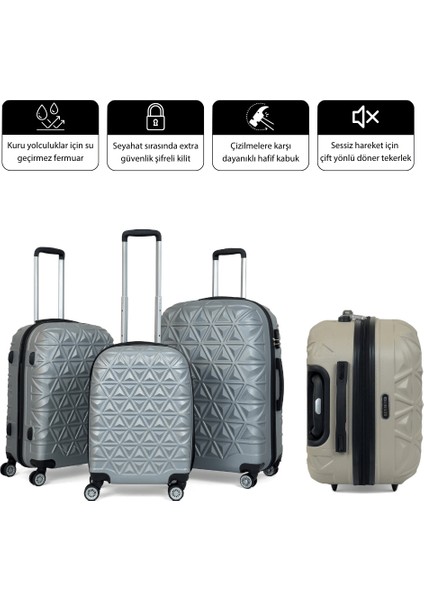 Abs Piramit Canyon Serisi Valiz, Gold - Kabin Boy fırsatları