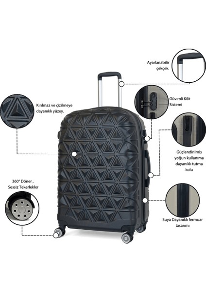 Abs Piramit Canyon Serisi Valiz, Gold - Kabin Boy indirimleri