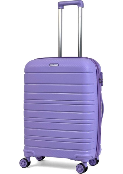 Karbon Pp Horizon Serisi Kırılmaz Valiz, Lila - Orta Boy