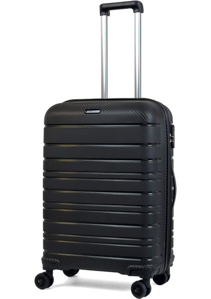 Karbon Pp Horizon Serisi Kırılmaz Valiz, Siyah - Orta Boy