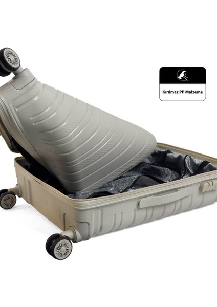 Karbon Pp Horizon Serisi Kırılmaz Valiz, Kırmızı - Orta Boy modelleri