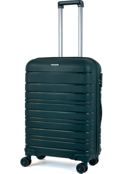 Karbon Pp Horizon Serisi Kırılmaz Valiz, Zümrüt Yeşili - Orta Boy