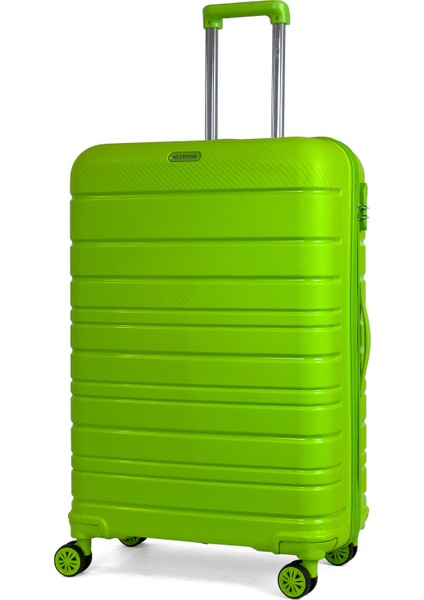 Karbon Pp Horizon Serisi Kırılmaz Valiz, Fıstık Yeşili - Büyük Boy