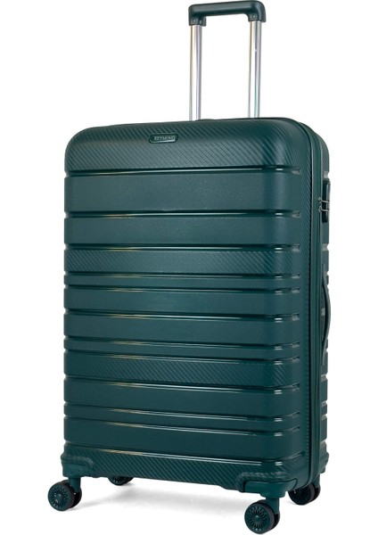 Karbon Pp Horizon Serisi Kırılmaz Valiz, Zümrüt Yeşili - Büyük Boy