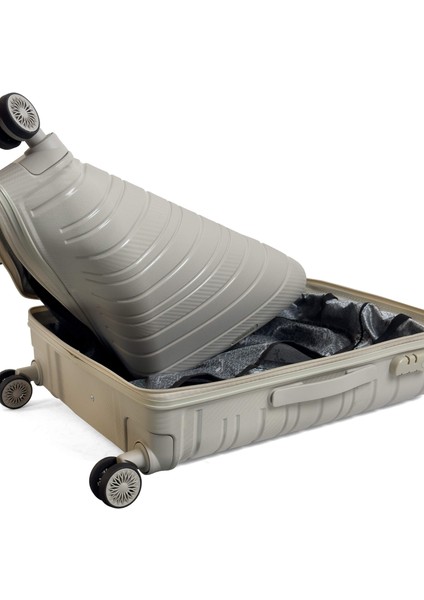 Karbon Pp Horizon Serisi Kırılmaz Valiz, Bej - Orta Boy fiyatları