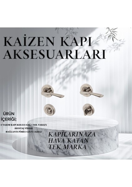 Kapı Kolu Bravo Nikel Saten Çember Rozetli Wc-Banyo