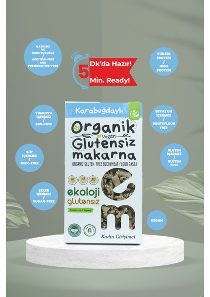 Organik Glutensiz Makarna Karabuğdaylı Külah 200 gr