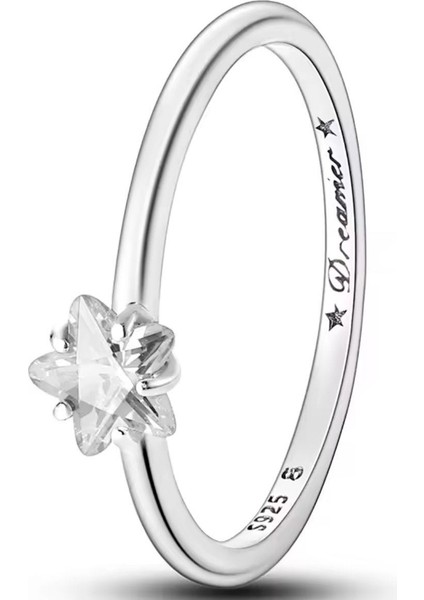 925 Ayar Gökyüzü Işıltılı Yıldız Tektaş Yüzük fiyatları