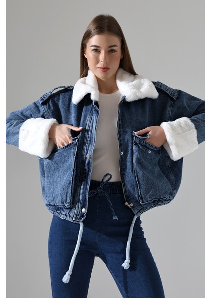 Içi Kürk Oversize Denim Ceket modelleri