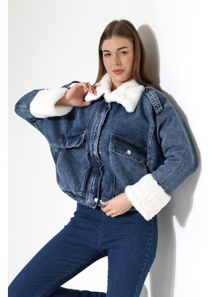 Içi Kürk Oversize Denim Ceket fırsatları