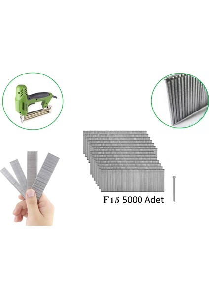 F15 Havalı Zımba Makina Çivisi 15 mm 5000 Adet