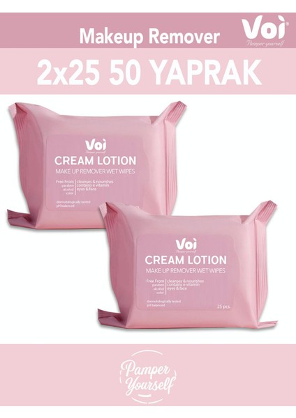 Makyaj Temizleme Mendili Krem Losyonlu 25X2 50 Adet