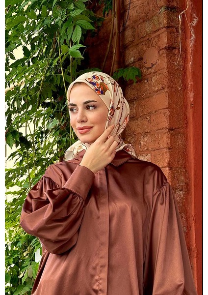 Ipekhan Garden Soft Eşarp Bej Beyaz