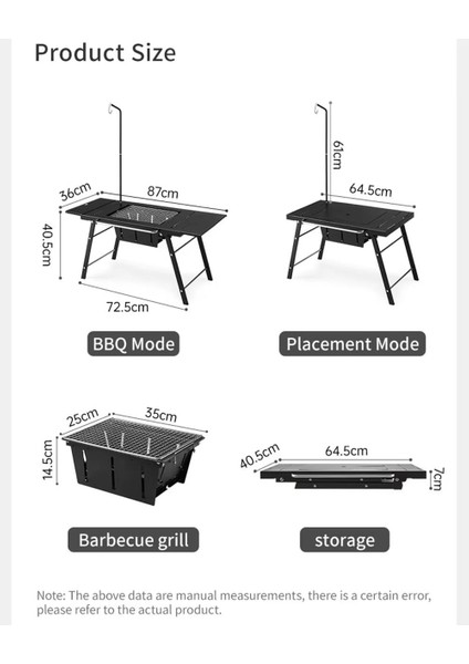 Igt Multifunctional Travel Barbecue + Katlanabilir Masalı