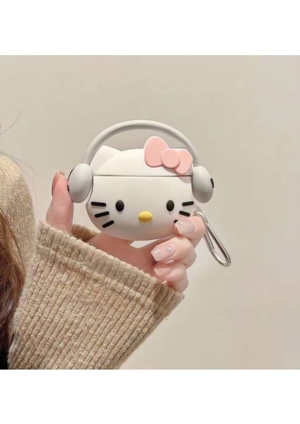 Apple iPhone 3. Nesil Uyumlu Koruyucu Bluetooth Kulaklık Kılıfı Hello Kitty Figürlü