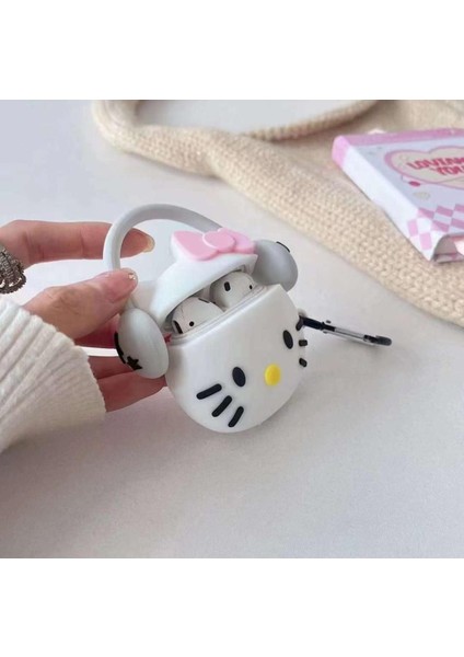 Apple iPhone 3. Nesil Uyumlu Koruyucu Bluetooth Kulaklık Kılıfı Hello Kitty Figürlü