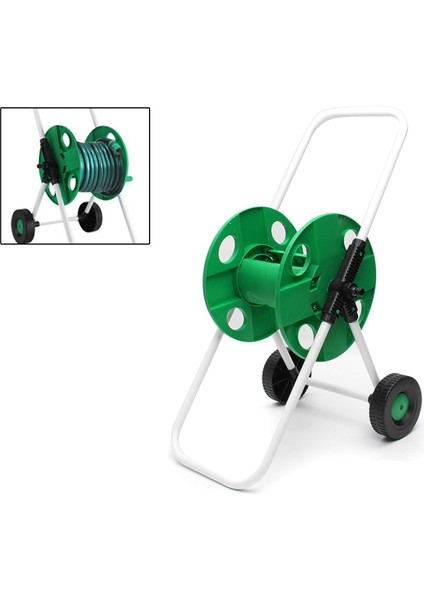 Meteor VDF25 Kırılmaz Örgülü Tekerlek Makaralı Bahçe Su Hortumu 25 mt 6 Parça