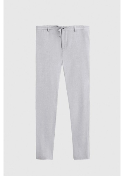 Erkek Slim Fit Beli Lastikli Ipli Fermuarlı Likralı Rahat Gri Jogger Pantolon fiyatları