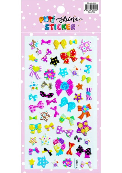 Puti Shine Renkli Etiket Yapışkanlı Sticker Planner Ajanda Günlük - Sticker - 1 Adet