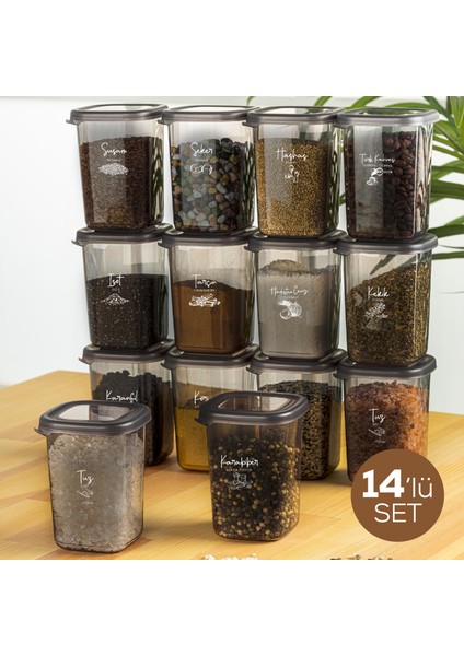 Beyaz Serigrafi Etiketli 14LÜ Luna Baharatlık 450 ml Kaşıksız