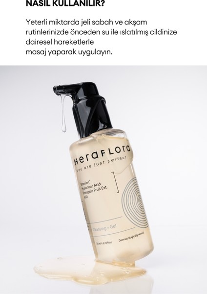 Heraflora Nemlendirici, Aydınlatıcı, Arındırıcı Yüz Temizleme Jeli 200 ml