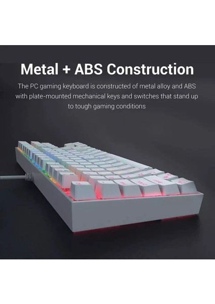 Flash Rgb Mini Mekanik Gaming Klavye – 62 Tuş, Kırmızı Switch, Rgb LED Aydınlatmalı