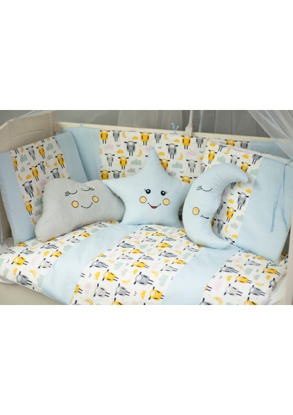 Bebek Uyku Seti Nevresim Takımı 60x120 Zuzu Mavi