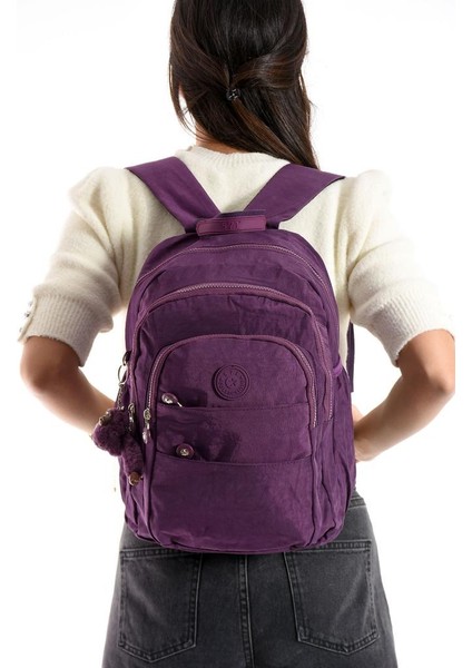 Kadın Sırt Çantası Çok Cepli 30*25 cm Hafif Klinkır Kumaş Spor Seyahat Çantası Su Itici Kumaş modelleri