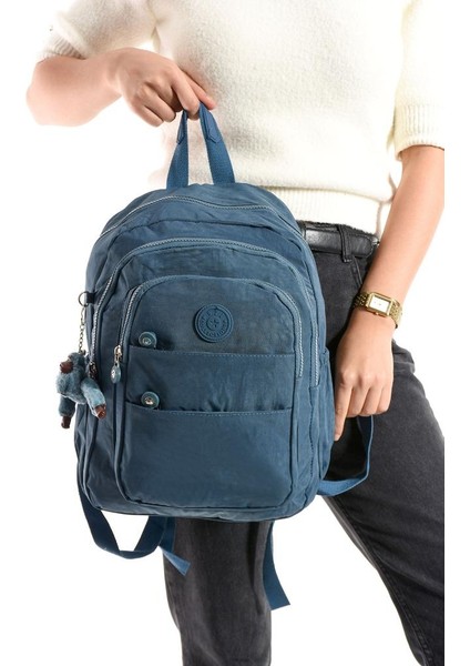 Kadın Sırt Çantası Çok Cepli 30*25 cm Hafif Klinkır Kumaş Spor Seyahat Çantası Su Itici Kumaş