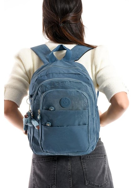 Kadın Sırt Çantası Çok Cepli 30*25 cm Hafif Klinkır Kumaş Spor Seyahat Çantası Su Itici Kumaş modelleri