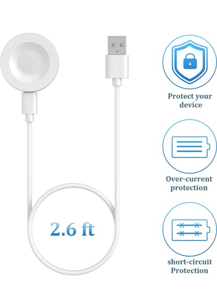 Huawei Watch Gt 5 (46MM-41MM) Uyumlu Manyetik USB Şarj Kablosu 1 Metre