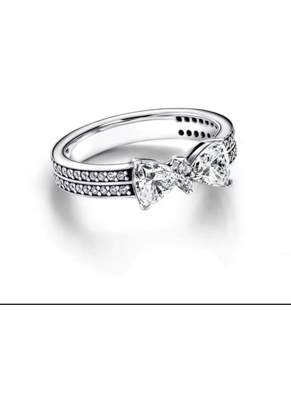 Gümüş Işıltılı Fiyonk Çift Sıralı Yüzük modelleri