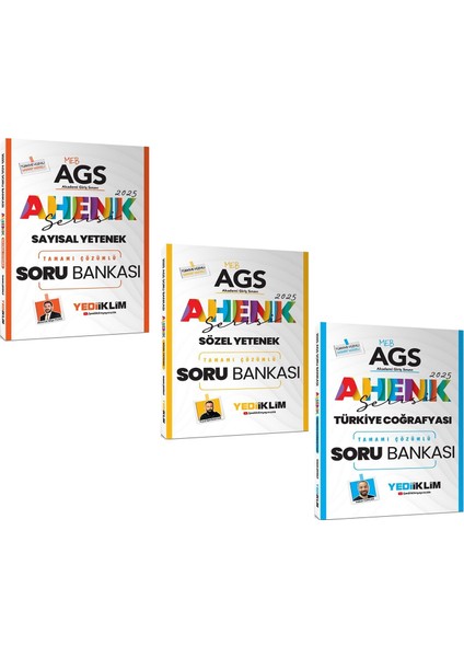 2025 MEB AGS Ahenk Serisi Sayısal Sözel ve Türkiye Coğrafyası Soru Bankası Seti 3 Kitap
