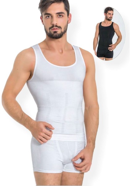 Iç Giyim Miss Fit Dikişsiz Karın Toparlayıcı Erkek Korse Atlet 1 Beden Küçük Gösterir