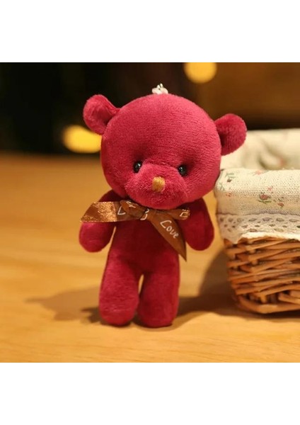 Peluş Oyuncak Minik Ayıcık Anahtarlık ve Çanta Aksesuarı 12 Adet