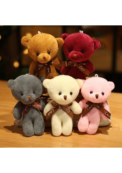 Peluş Oyuncak Minik Ayıcık Anahtarlık ve Çanta Aksesuarı 12 Adet