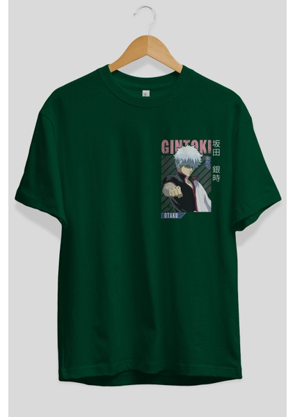 Gintoki Sakata Gıntama 2 Ön Sol Baskılı Oversize T-Shirt Erkek Kadın Unisex Pamuk Bisiklet Yaka Tişort fiyatları