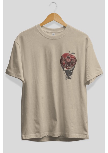 Death Note -Ryuk Ön Sol Baskılı Oversize T-Shirt Erkek Kadın Unisex Pamuk Bisiklet Yaka Tişort fiyatları