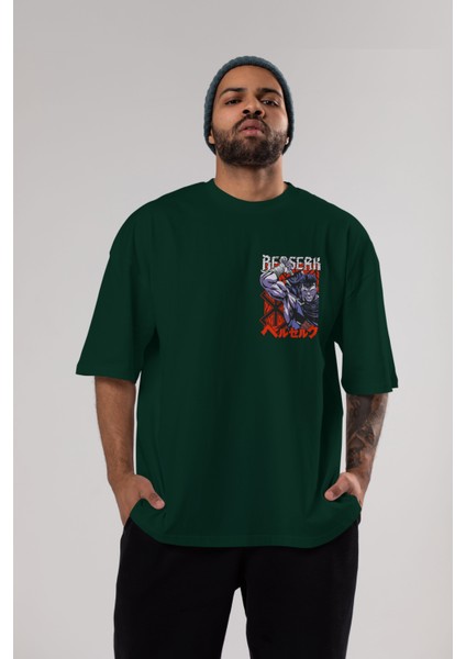 Guts Berserk Ön Sol Baskılı Oversize T-Shirt Erkek Kadın Unisex Pamuk Bisiklet Yaka Tişort indirimleri