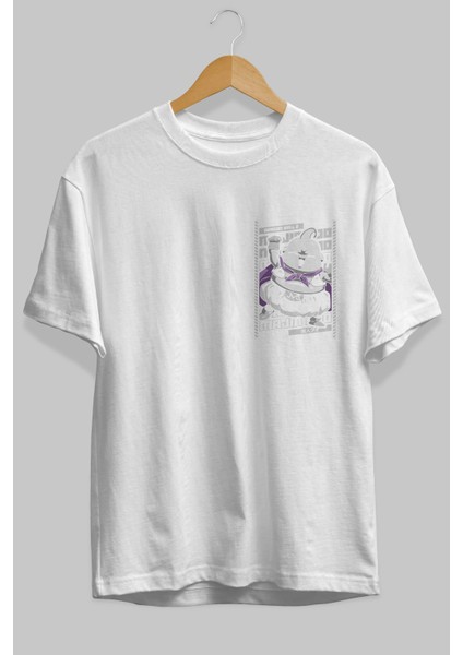 Majın Boo2 Ön Sol Baskılı Oversize T-Shirt Erkek Kadın Unisex Pamuk Bisiklet Yaka Tişort fiyatları