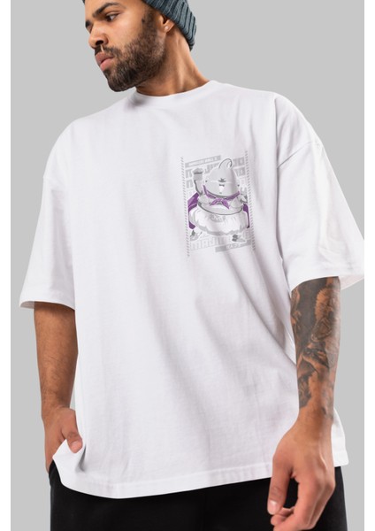 Majın Boo2 Ön Sol Baskılı Oversize T-Shirt Erkek Kadın Unisex Pamuk Bisiklet Yaka Tişort modelleri